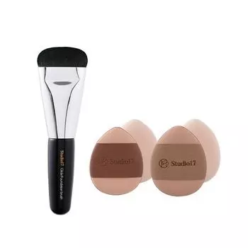 Studio 17 Skin Fit Base Makeup Kit (Mini Brush + Finger Puff 4P)