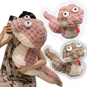 Stuffed Animal Cartoon 45-110cm Big Eye Snake Plush Toy Soft Fluflly Long Snake Baby Appease Doll Christmas Gifts Decor about 45cm