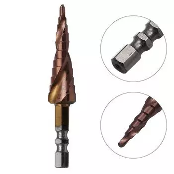 Ступенчатое сверло HSS-Co M35 Cobalt 3-13 мм 1/4 дюйма с шестигранным хвостовиком для деревообработки