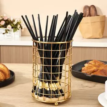 Sturdy Chopsticks Storage Rack Waterproof Makeup Brush Storage Bucket Kitchen Style 2-Black