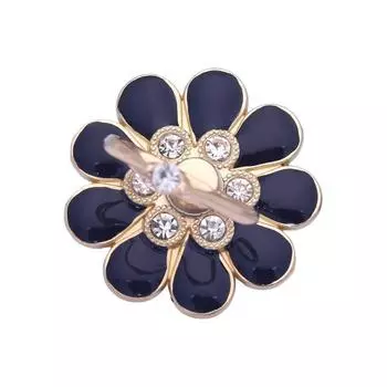 Sturdy Finger Ring Bracket Unique Metal One-handed Operation Rhinestone Flower Shape Phone Stand Lazy Holder AVE чёрный