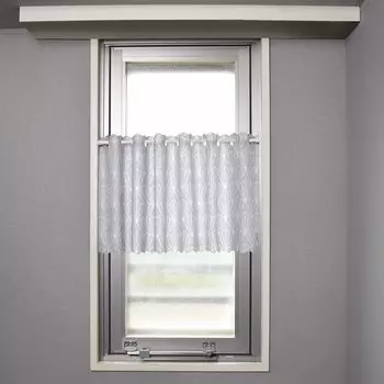 STYLE Decor Laminated Cafe Curtain for Small Stylish Privacy 45cm Long x 100cm Simple W4001200 Windows, Screen, Wide, Gray, Lines,