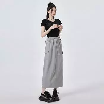 Style Skirt Quick-drying High-waist Work Skirt A-line Skirt for Women Spring and Summer Slim Mid-length Skirt for Women Spring and Summer XS