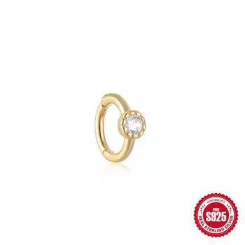 Stylish And Simple Style S925 Sterling Silver Single Diamond Cartilage Puncture Earrings Earrings Earrings 925 silver