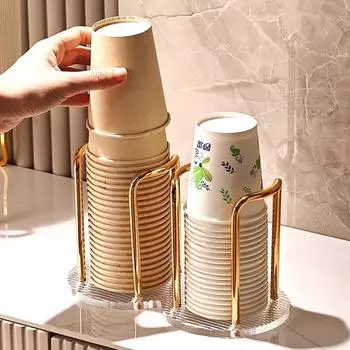 Stylish Cup Dispenser Versatility Exquisite Design Storage Rack Durable Durable Resistant Cup Holder Golden