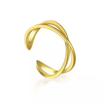Stylish Simple Ring S925 Sterling Silver Personalized Triple Cross Open Ring Ring Moon Hipster Ring Opening Adjustable