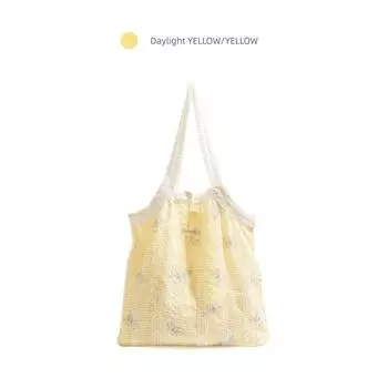 Stylish Studio Simple Daylight Yellow Floral Bag 2025 New Pastoral Style Handbag Large Capacity Shoulder Bag Daylight yellow