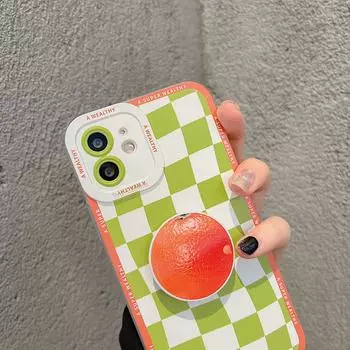 Stylish Transparent Chessboard Case with Stand for iPhone 12/14/15 Pro Max/XR iPhone 14 Pro