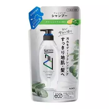 Success 24 Cleansing Shampoo Refreshing Green Citrus Scent Refill 280ml Salon Finish Hair/Skin Refreshing