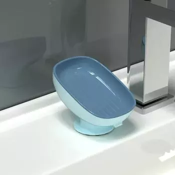Suction Cup Soap Box Bathroom No Punch Household All-in-One Soap Holder Creative Drainage Plastic Laundry Soap Organizer