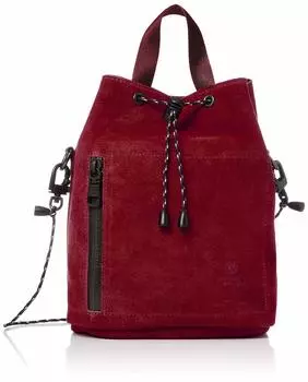 Suede Drawstring Bag Shoulder Bag WATER PROOF SUEDE DRAW STRING BAG WINE [Assobu]