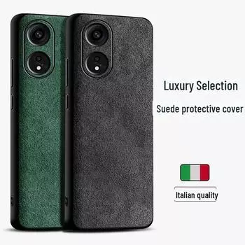 Suede Protective Case for OPPO A1 and A2Pro: Ultra-Thin, High-End, Full Coverage зелёный