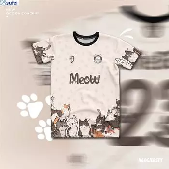 sufei- Милый котик ДЖЕРСИ ОШЕЙНИК Последний дизайн ВИРУСНЫЙ Джерси Baju Вирусный Tiktok XXS