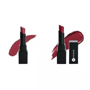 SUGAR Cosmetics - Longwear Matte Lipstick - 02 Red Rush (Red with Hints of Pink &09 Royal Redding (Dark Red) - 3.5 gms - Water-Resistant