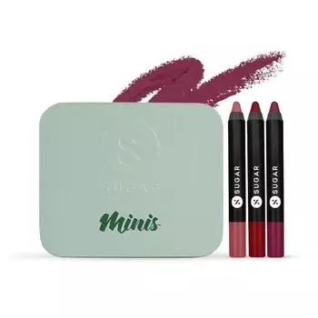 SUGAR Cosmetics Matte as Hell Набор карандашей для губ (Пакет из 3) с Sharpner | Держится до 8 часов | Водостойкая помада для женщин | Нюдовые оттенки