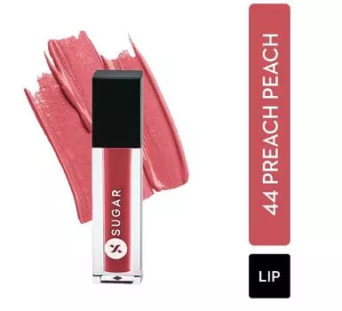 SUGAR Cosmetics - Smudge Me Not - Жидкая мини-губная помада - 44 Preach Peach - 1,1 мл - ультраматовая, переносимая и водостойкая, стойкость до 12 часов