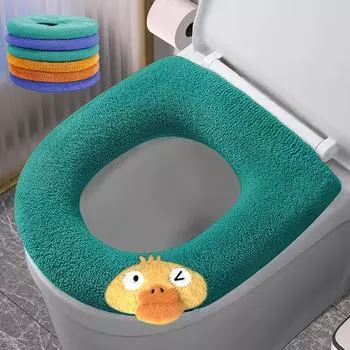 Suitable for 99% of toilets Seat Cute chick Home soft Toilet seat mat pad WC warm Cushion cape Cover Winter Thickened Potty case оранжевый