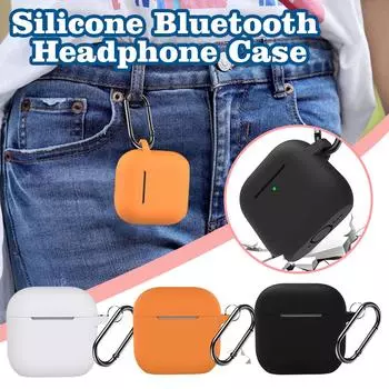 Suitable For AirPods 4 Soft Silicone Earphone Case Bluetooth Keychain Women Cover Anti Wireless M4B0 Gray-for airpods 4