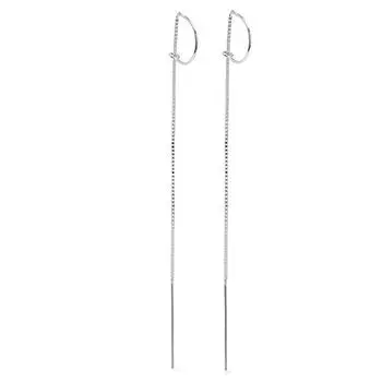 Suitable For Round Face And Thin Ear Chain, Anti-Loss, Simple Style, Fashionable And Versatile, Dark Temperament C-Shaped Long Earphone Women