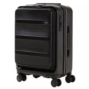 Suitcase ripple PLUS L 46cm 80241 Carry case Hard carry Zipper Can be carried on board Equipped with TSA lock Expandable Ripple Plus Black [Transit