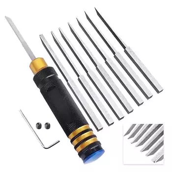 Sujibori Chisel 7 Blade Set Plastic Model Gunpla Line Scriber Line Carving Chisel [Cicogna] 0,1 мм 0,2 мм 0,4 мм 0,6 мм 0,8 мм 1,0 мм 2,0 мм