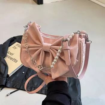 Сумка Bow Love для женщин, модная и трендовая сумка через плечо с цепочкой, высококачественная сумка через плечо с нишевым дизайном