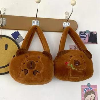 Сумка Capybara для женщин и девочек с изображением милой куклы из мультфильма, сумка через плечо, большая вместительная сумка для мелочи, детская сумка-тоут