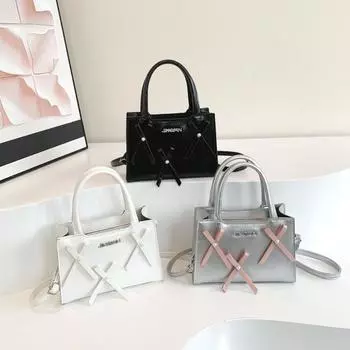 Сумка через плечо Bow Niche Korean для женщин, простая сумка для мобильного телефона, маленькая квадратная сумка, новая универсальная повседневная сумка