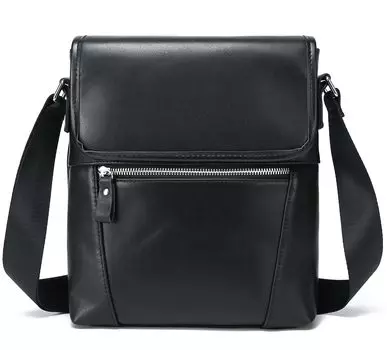 Сумка через плечо Genuine Shoulder Can Hold Inch Black Color [Morsut], кожа, мужская сумка, кожа, популярная, 9.7 iPad, повседневная, велосипедная, для поездок на работу, на открытом воздухе, чёрный