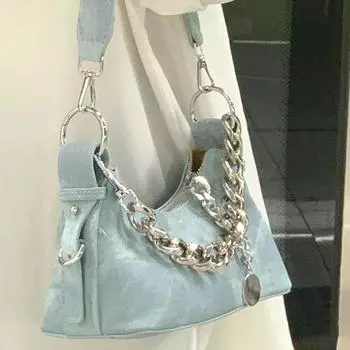 Сумка через плечо Niche Chain Jeans, женская, с французским полумесяцем, универсальная сумка через плечо
