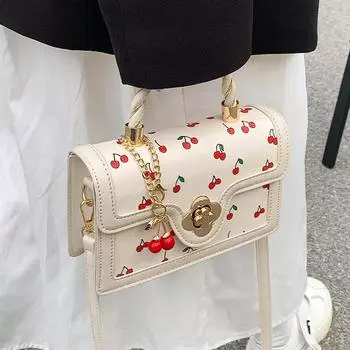 Сумка через плечо с квадратными цепочками Sweet Cherry для женщин, роскошная дизайнерская новинка, женская черная, зеленая, желтая сумка