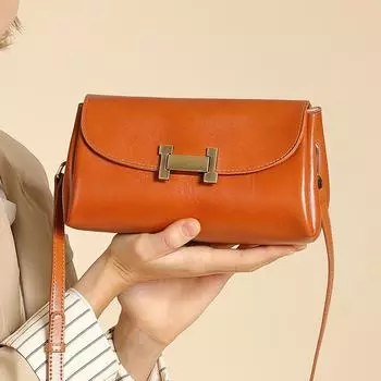 Сумка Crossbody Square Bag из коровьей кожи в стиле ретро 2024 года — женская сумка премиум-класса через плечо коричневый