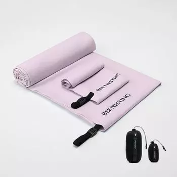 Сумка для хранения BeeNesting из микрофибры Sokka Sports Quick Drying для набора из 2 полотенец, Полотенце, Полотенце, Полотенце, Легкий, Впитывающий, Компактный, В комплекте, фиолетовый