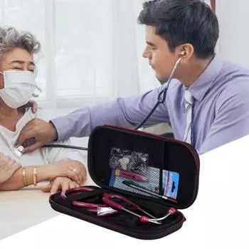 Сумка для хранения стетоскопа EVA Hard Shell Противоударный пыленепроницаемый портативный дорожный футляр для стетоскопа Медицинский органайзер для дома чёрный