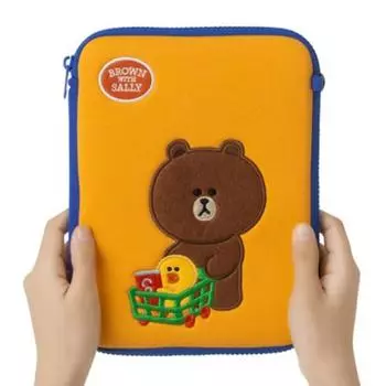 Сумка для планшета Auditory Day 8 дюймов LINE Friends Brown & Sally, желтая