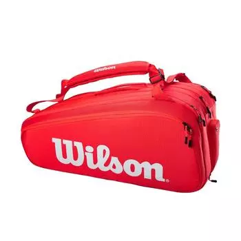 Сумка для теннисной бадминтонной ракетки Super PK красная TOUR 15 [Wilson] (СУПЕР ПК)