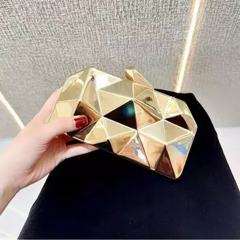 Сумка-клатч Shiny Box Mini, маленькая, для банкета, на одно плечо, сумка для ужина через плечо золотой
