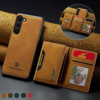 Сумка-кошелек, аксессуары для телефонов, чехол для Samsung Galaxy S23 Ultra S22 S20 S21 Fe 5g Fold 4 3, кожаный чехол с держателем для карт for Galaxy S20 FE кофейный