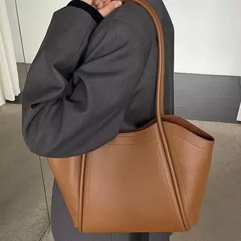 Сумка-крыло Niche Soft Leather Wing Bag для женщин, большая вместимость, сумка Premium Sense Commuter из натуральной кожи на одно плечо из коровьей кожи чёрный