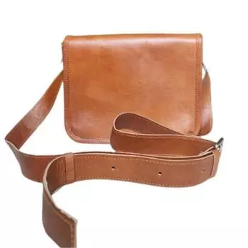 Сумка-мессенджер унисекс из натуральной кожи премиум-класса с полным клапаном через плечо. 9 x 11 x 3 in коричневый