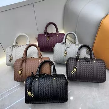 Сумка-подушка Cross Border Woven, вместительная косметичка, универсальная модная сумка для путешествий на одно плечо, женская сумка через плечо 25x12x16CM вино красного