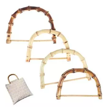 Сумка ручной работы Diy Tote Сумка-кошелек Рамка D-образная бамбуковая сумка Ручки для изготовления сумки 15.3*9cm темно-коричневого