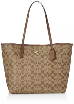Сумка-тоут 5696 Signature [Coach] женская Im/KhakiSaddle2 [Товар]