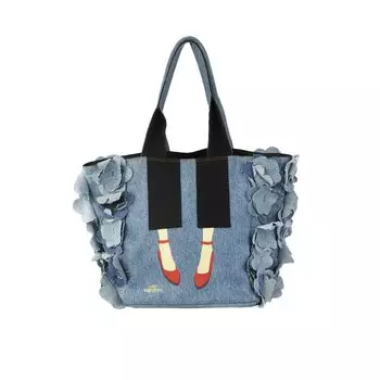 Сумка-тоут джинсовая Flower Tote A4 Размер черный [Miss Sapat] B-7318 Женская