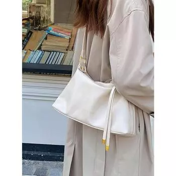 Сумка-тоут Modern Soft Texture Commuter 2024 года — нишевый дизайн для женщин грязно-белый