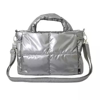 Сумка-тоут на плечо Feather Lou Baby Lou Mini с перьями 1340 ROOTOTECARO 01 Серебристый [Rootote]