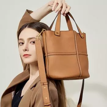 Сумка-ведро Niche Texture Hundred Bypass Layer Cowhide Commuter Large Embre, элегантная сумка на одно плечо с косым креплением чёрный