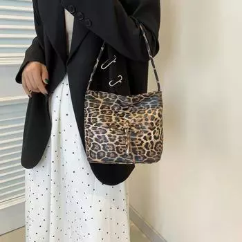 Сумки через плечо Simplicity Leopard Bow PU, молодежные высококачественные сумки для женщин, модный бренд, горячая распродажа