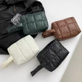 Сумки-клатчи с хлопковой подкладкой, стеганые, вышитые, женские, косметички, женские, пуховые, маленькие, для хранения, стеганая, мини-сумка для макияжа