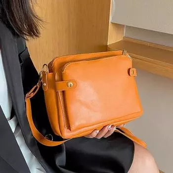 Сумки Женские сумки Ретро трехслойная сумка-мессенджер Three LayerLeather шоколадный